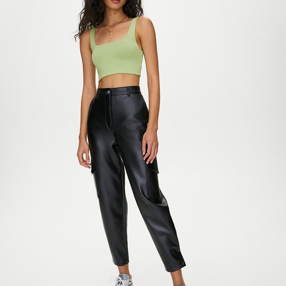Aritzia Modern Cargo Leather Pants Size 0 - Picture 1 of 3